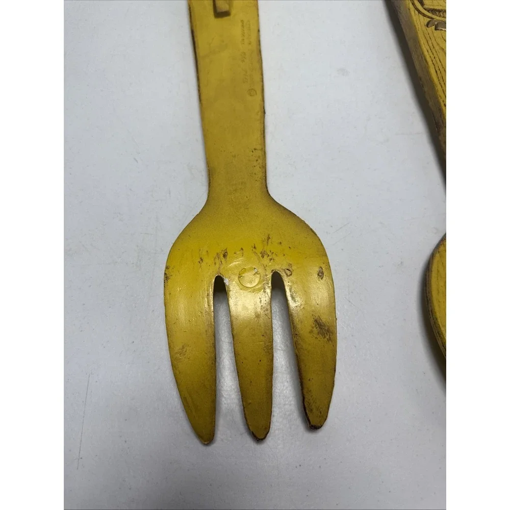 Vintage Large Wall Fork & Spoon Universal‎ Statuary Corp Wooden Decorative Vgt